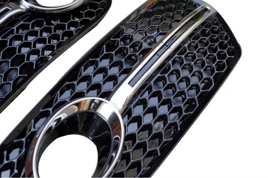 Fog Light Grilles RS-Style (2008-2012, 2 pcs, Black with Chrome) for Audi Q5 2008-2017 - image 2