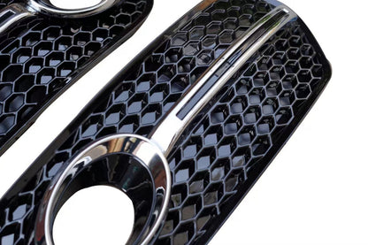 Fog Light Grilles RS-Style (2013-2017, 2 pcs, Black with Chrome) for Audi Q5 2008-2017 - image 2