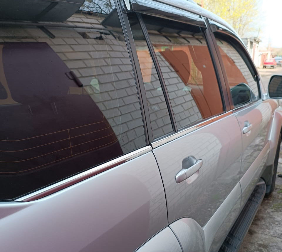 The outer edging of the glass (6 PCs, stainless steel) for Toyota Land Cruiser Prado 120 - image 1
