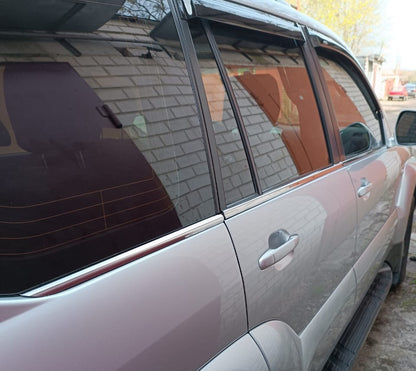 The outer edging of the glass (6 PCs, stainless steel) for Toyota Land Cruiser Prado 120 - image 1