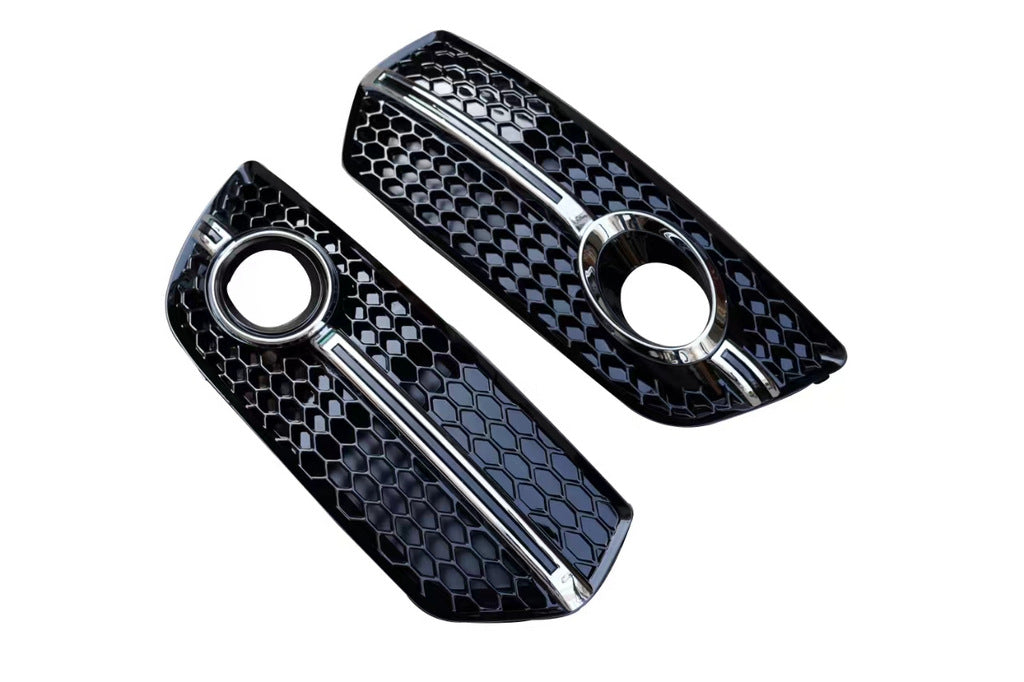 Fog Light Grilles RS-Style (2013-2017, 2 pcs, Black with Chrome) for Audi Q5 2008-2017 - image 4