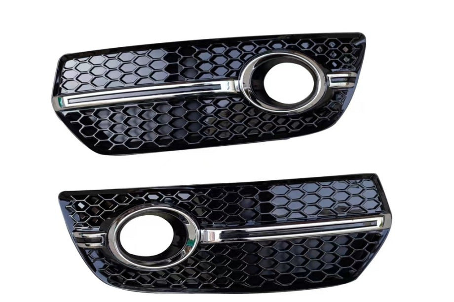 Fog Light Grilles RS-Style (2008-2012, 2 pcs, Black with Chrome) for Audi Q5 2008-2017 - image 1