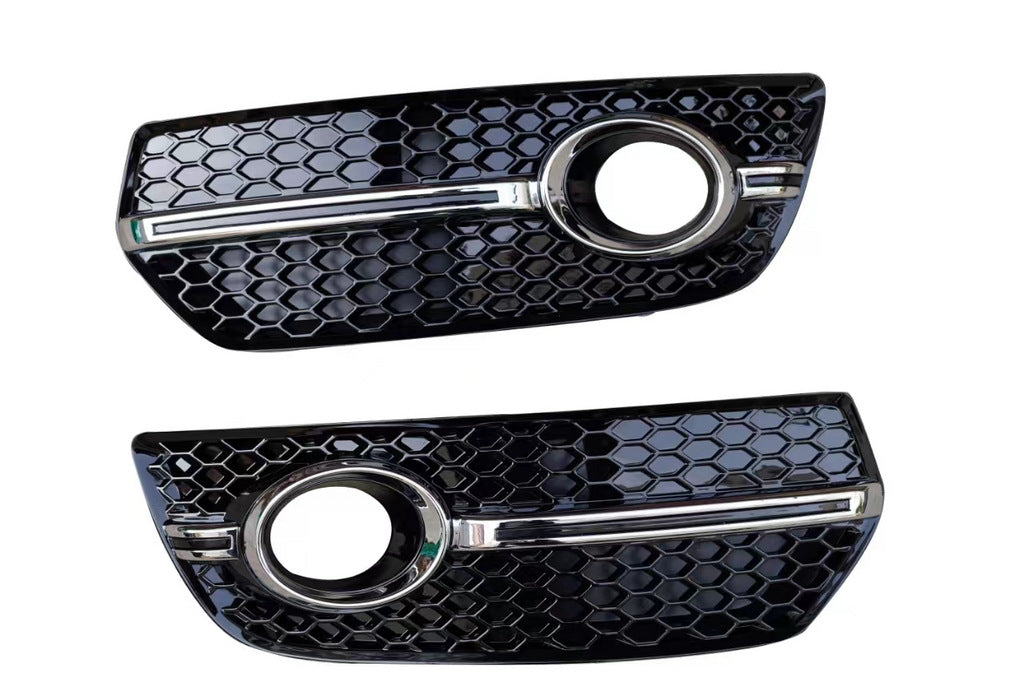 Fog Light Grilles RS-Style (2013-2017, 2 pcs, Black with Chrome) for Audi Q5 2008-2017 - image 1