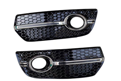 Fog Light Grilles RS-Style (2013-2017, 2 pcs, Black with Chrome) for Audi Q5 2008-2017 - image 1