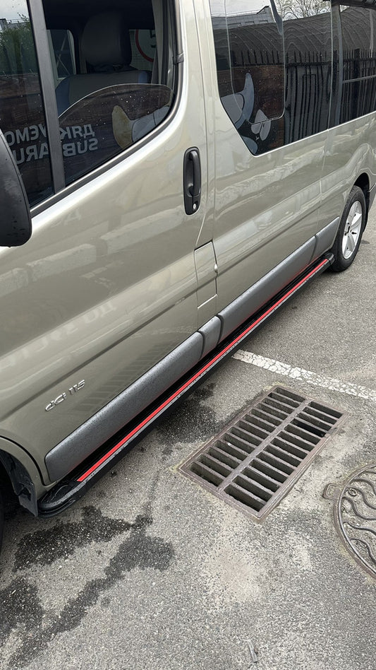 Side Steps Maya Red-Black (2 pcs, Aluminum) for Renault Trafic 2001-2015 - image 2