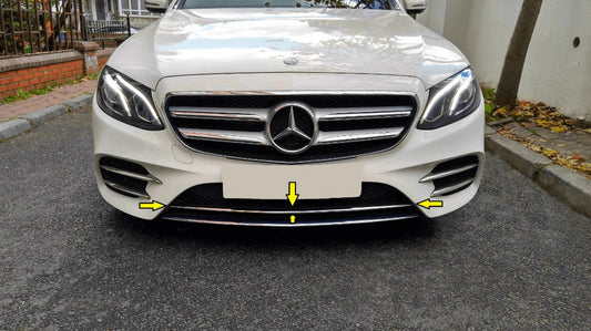 Chrome strip for front bumper 2016-2020 (stainless steel) for Mercedes E-сlass W213 2016-2023 - image 1