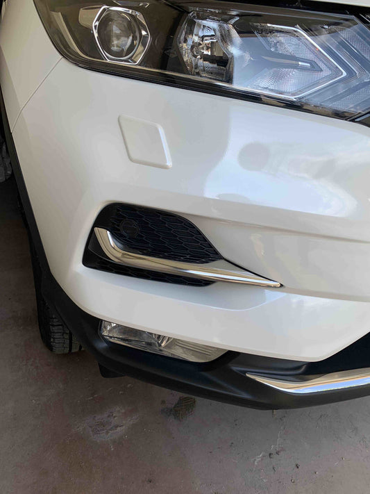 Overlays on foglights (2017↗, stainless steel) for Nissan Qashqai 2014-2021 - image 1