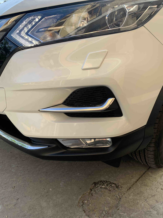 Overlays on foglights (2017↗, stainless steel) for Nissan Qashqai 2014-2021 - image 2