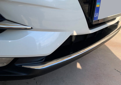 The front bumper spoiler (2017↗︎, stainless steel) for Nissan Qashqai 2014-2021 - image 1