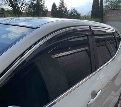 Window deflectors with chrome trim (Niken, 4 pcs) for Nissan Qashqai 2014-2021 - image 1