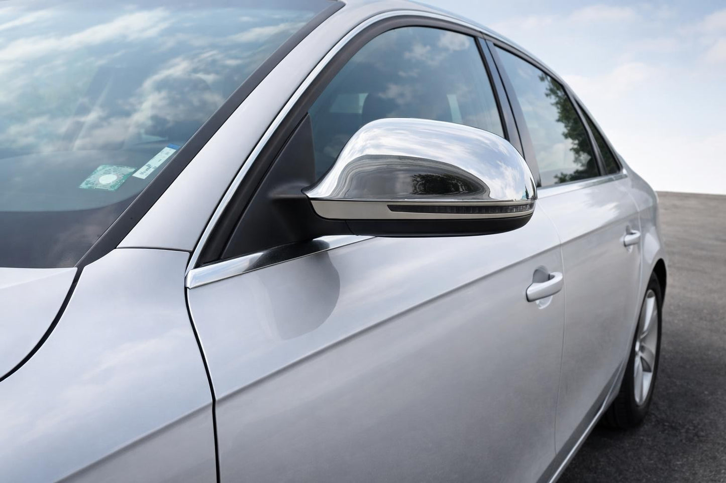 Mirror Covers 2008-2010 (2 pcs, Stainless Steel) for Audi A4 B8 2007-2015 - image 1