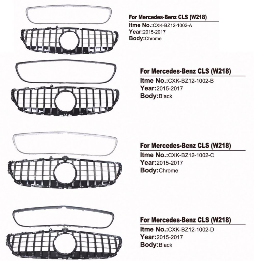 Front Grille 2011-2014 (GT Panamericana) for Mercedes CLS C218 2011-2018 - image 4