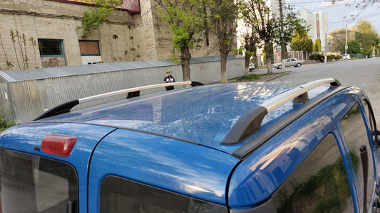 Chrome Roof Rails (Plastic Feet) for Fiat Doblo I 2005-2010 - image 1