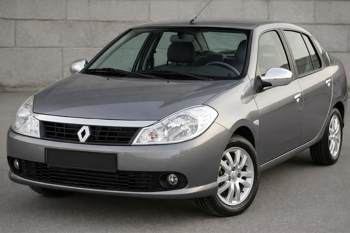 Mirror Covers (2 pcs, Stainless Steel) for Renault Symbol 2008-2013 - image 1