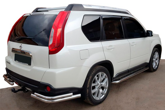 Rear Corner Bars AK003-Double (2 pcs, stainless steel) for Nissan X-trail T31 2007-2014 - image 1