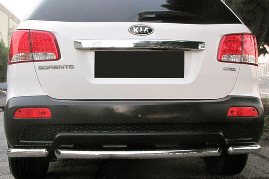 Rear corner bars with center section AK007-3 (2 pcs, stainless steel) for Kia Sorento II XM 2009-2014 - image 1