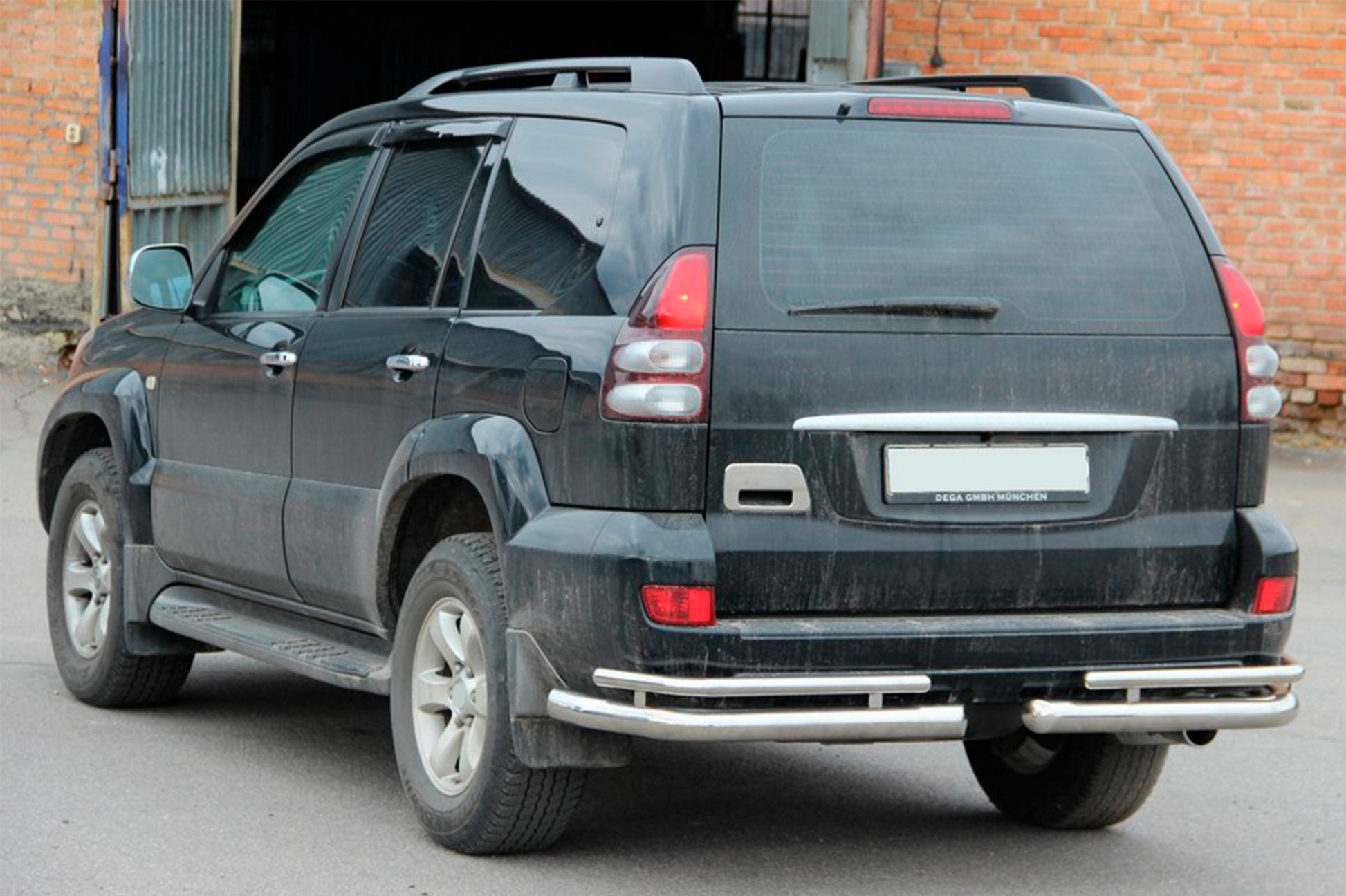 Rear double corner bars AK003-1 (2 pcs, stainless steel) for Toyota Land Cruiser Prado 120 2002-2009 - image 1