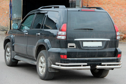 Rear double corner bars AK003-1 (2 pcs, stainless steel) for Toyota Land Cruiser Prado 120 2002-2009 - image 1
