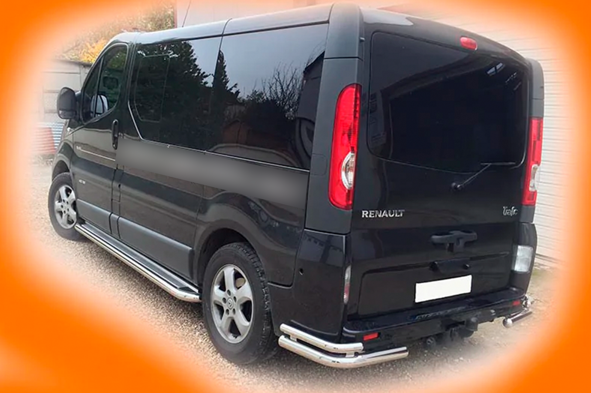 Rear Corner Bars AK003-double (stainless steel) for Renault Trafic 2001–2015 - image 1