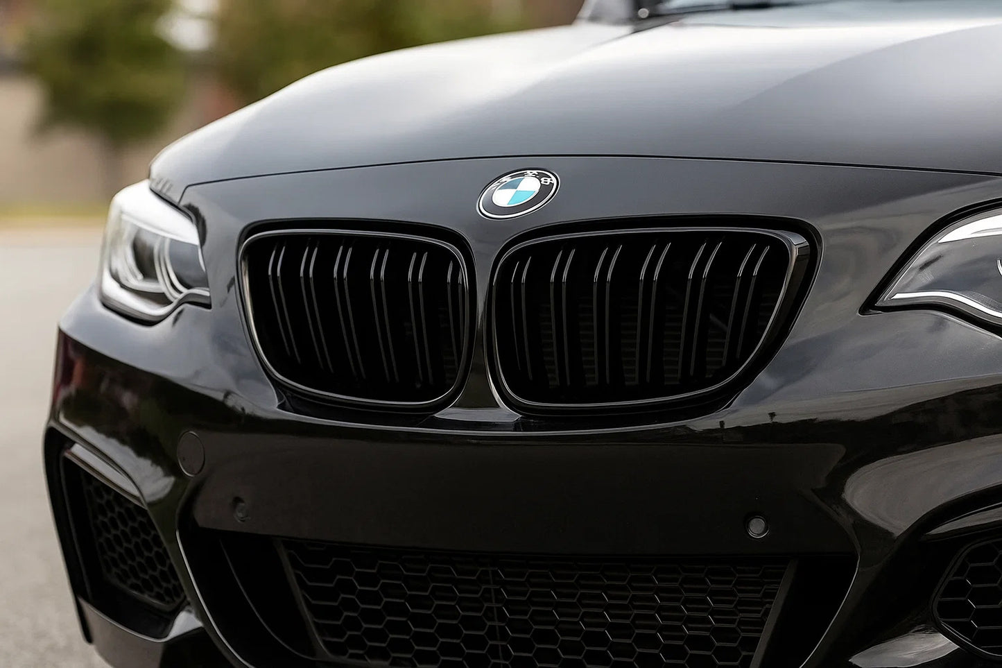 Kidneys M-Look (Gloss Black) for BMW 2 Series F22/F23 2014-2021 - image 1