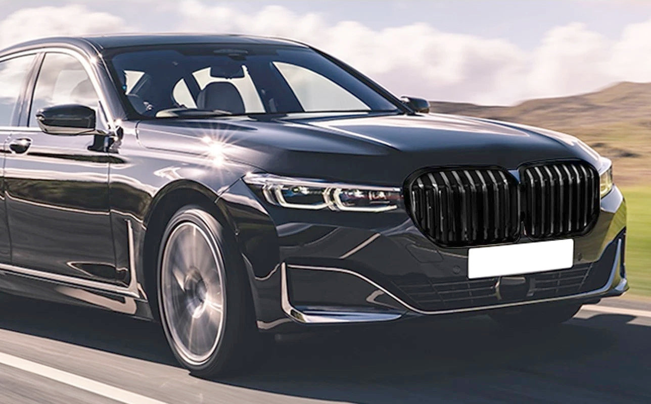 Kidney Grilles 1 Bar (2019-2022, Gloss Black) for BMW 7 Series G11/G12 2015-2022 - image 2