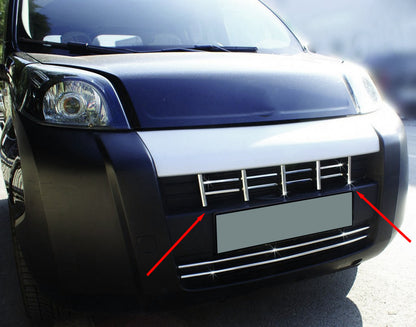 Grille trim cover (13 pcs, stainless steel) for Peugeot Bipper 2008-2017 - image 1