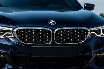 Diamond Silver V1 Grille Inserts (2017-2020, Chrome Trim) for BMW 5 Series G30/G31 2017-2023 - image 1
