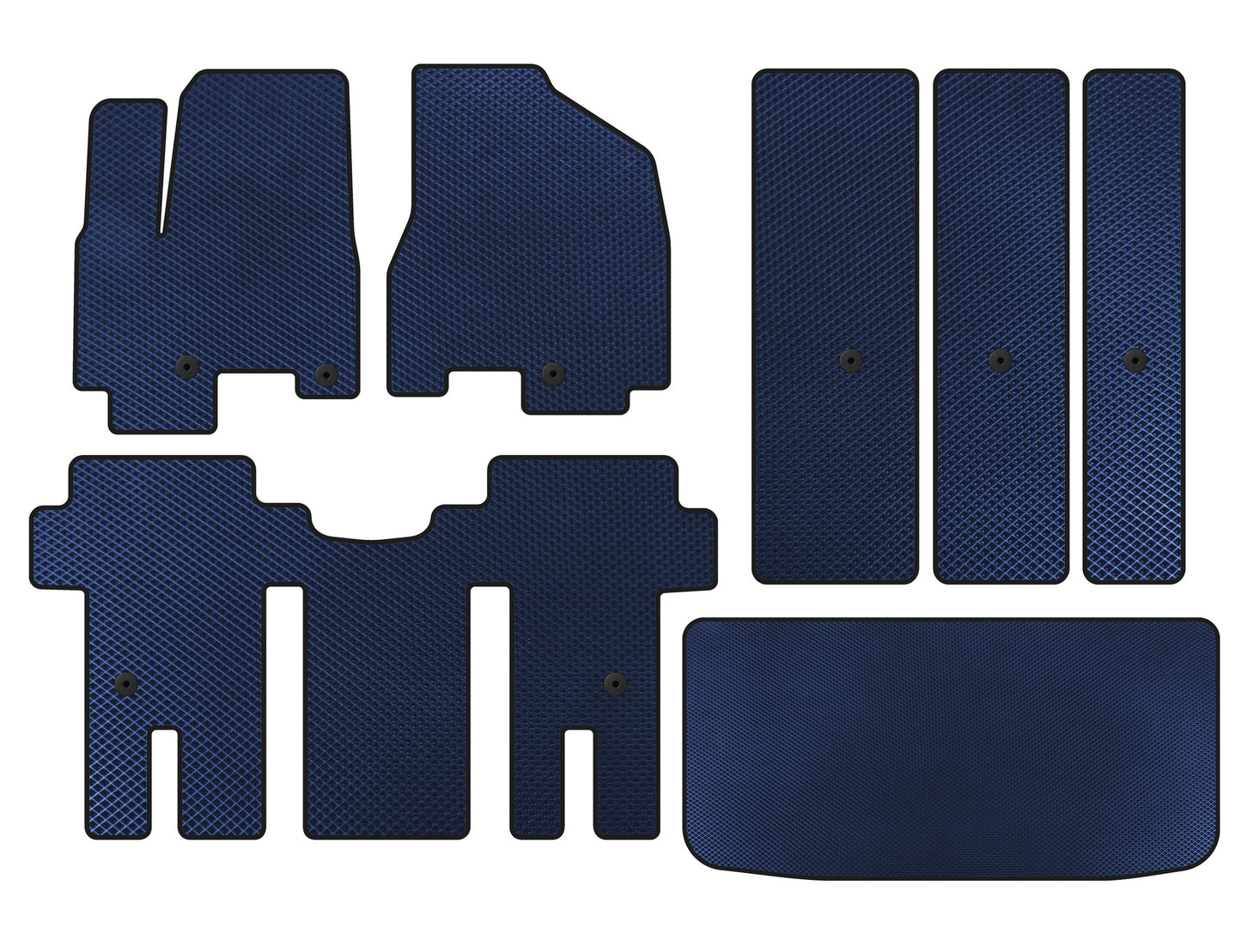 EVA Floor Mats (Full Set, Blue) for Kia Carnival 2014-2020 - image 1