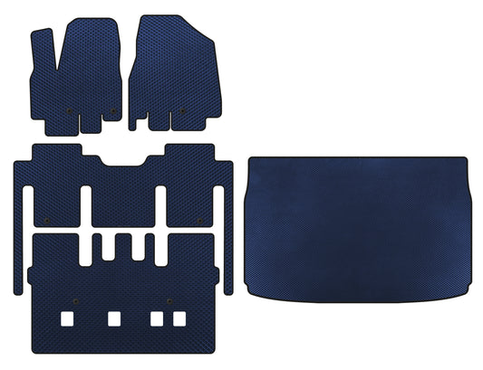EVA floor mats (full interior, 8-seater, Blue) for Kia Sedona 2014-2020 - image 1