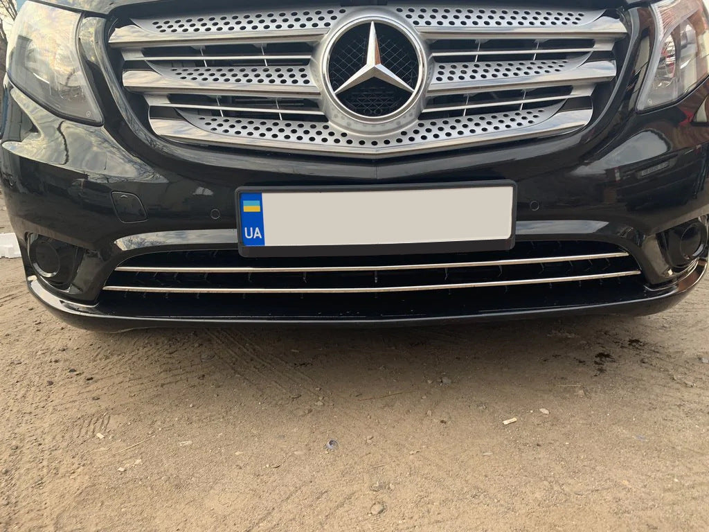 Bumper grille trims (2 pcs, stainless steel) for Mercedes Vito/V-class W447 2014- - image 6