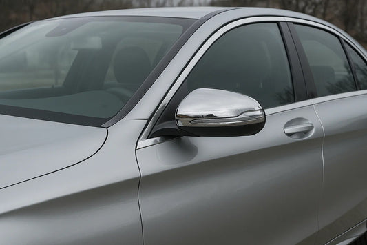 Mirror Covers (2 pcs, Stainless Steel) for Mercedes C-сlass W205 2014-2021 - image 1