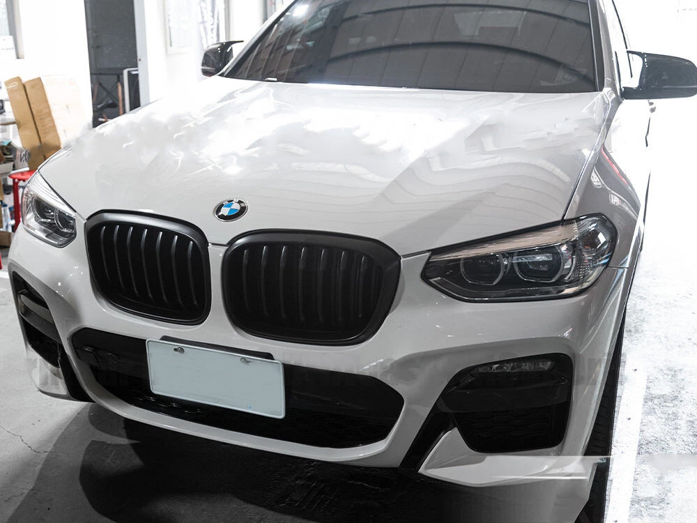 Kidney Grilles 1 Bar (2018-2021, Matte Black) for BMW X3 G01 2018- - image 1