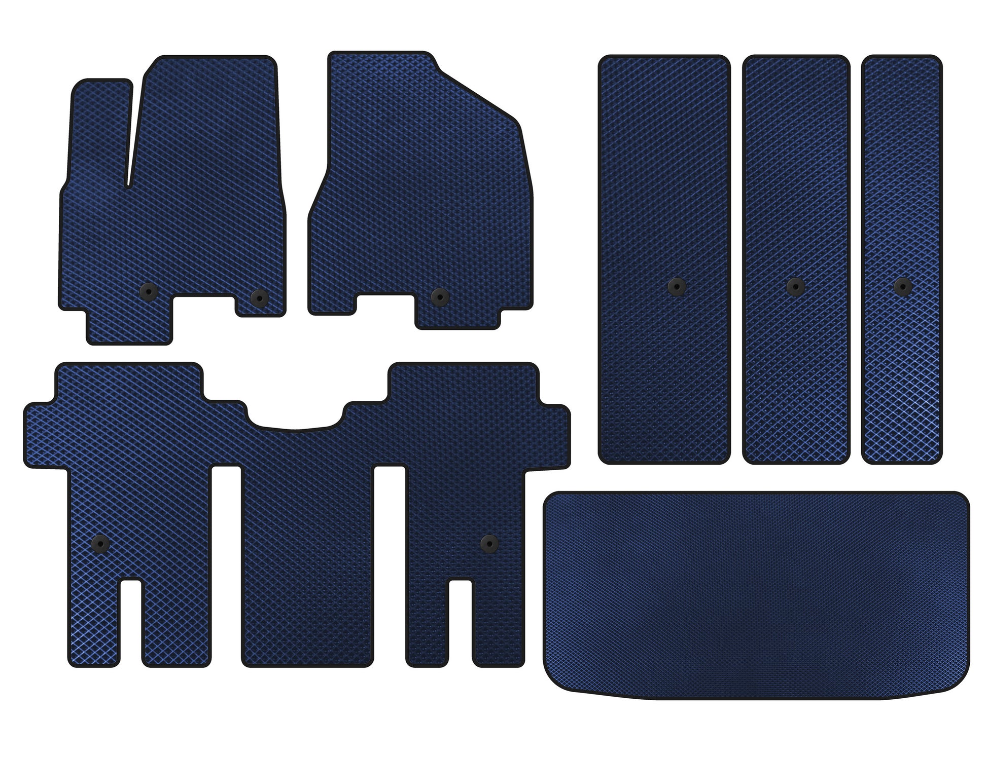 EVA Floor Mats (Full Set, Blue) for Kia Carnival 2014-2020 - image 1
