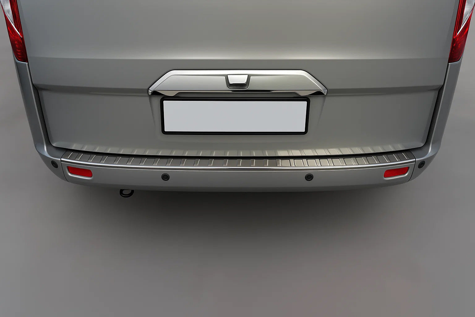 Chrome trim above license plate (for camera, stainless steel) for Ford Custom 2013-2022 - image 1