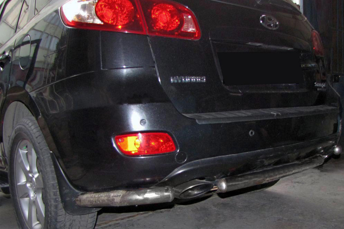 Rear corner bars with center section AK0073 (2 pcs, stainless steel) for Hyundai Santa Fe 2 2006-2012 - image 1