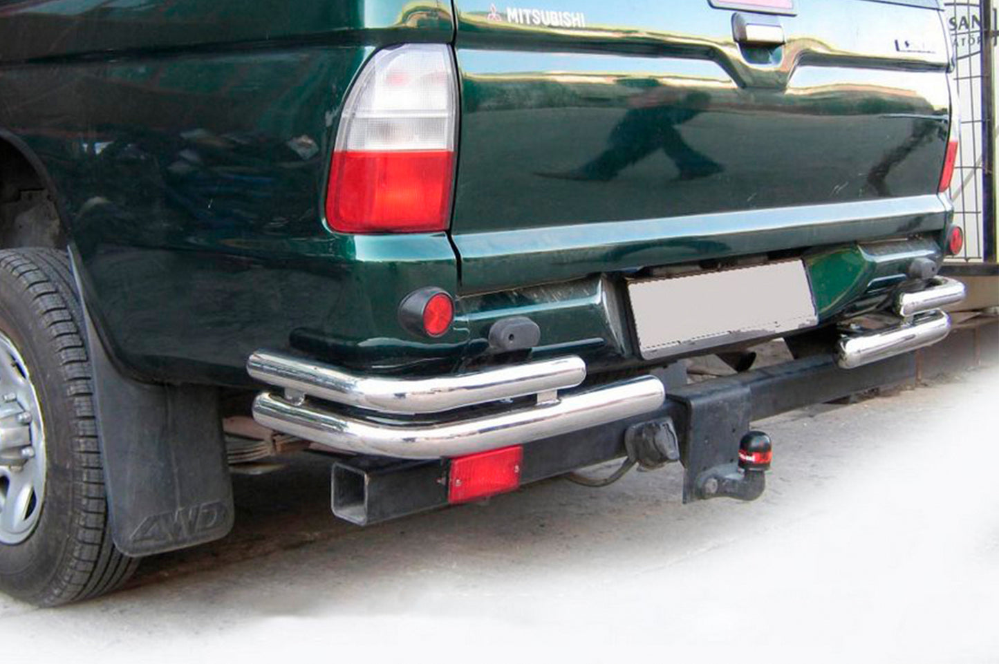 Rear Corner Bars AK003-Double (2 pcs, stainless steel) for Mitsubishi L200 1996-2006 - image 1