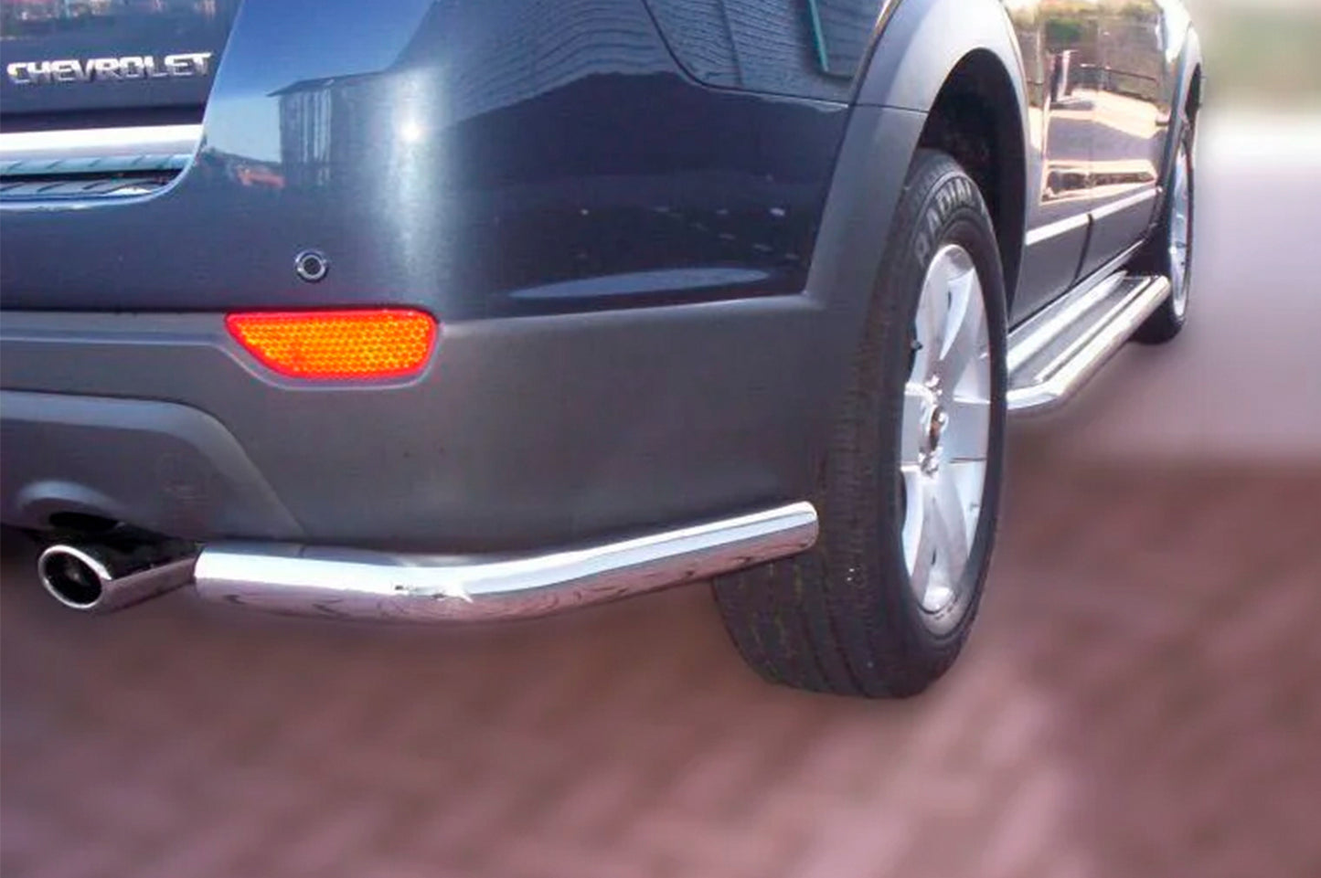 Rear Corner Bars AK003 (2 pcs, stainless steel) for Chevrolet Captiva 2006-2019 - image 1