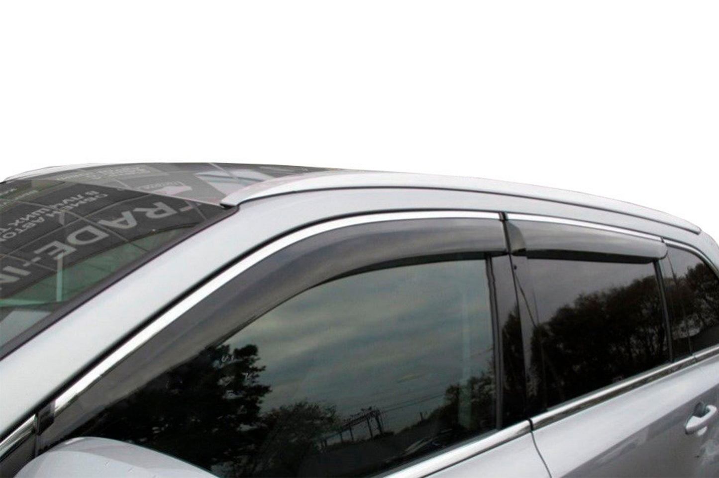 Window deflectors with chrome trim (4 pcs, HIC) for Nissan Juke 2010-2019 - image 1