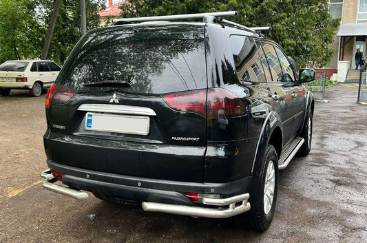Rear Guard AK003-Double (2 pcs, stainless steel) for Mitsubishi Pajero Sport 2008-2015 - image 1