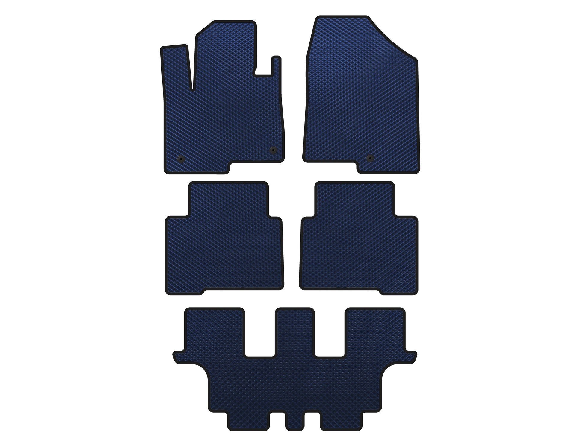 EVA Floor Mats (3 Rows, for Grand, Blue) for Hyundai Santa Fe 4 2018-2023 - image 1