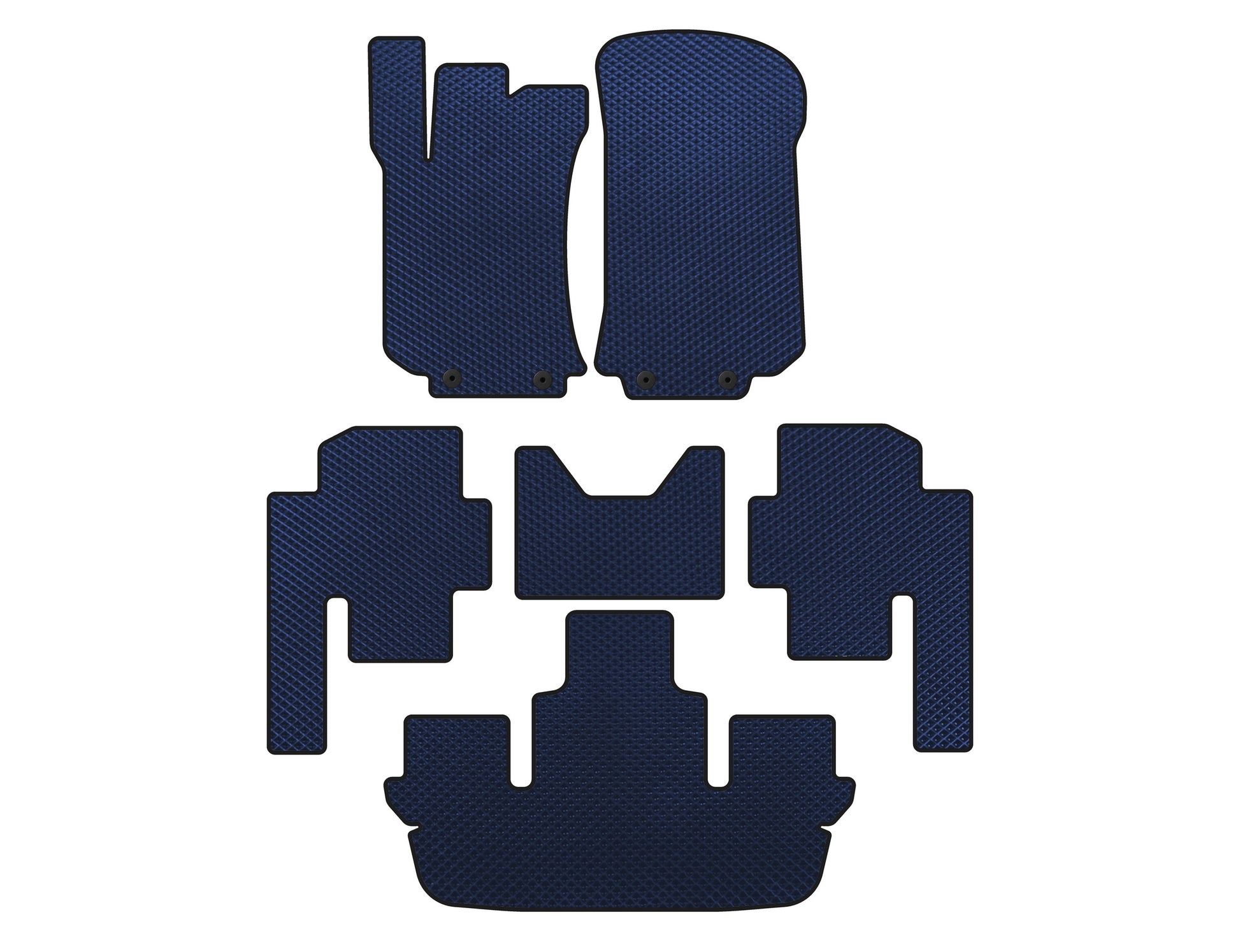 EVA Floor Mats (3 Rows, Blue) for Mercedes R-class W251 2005-2017 - image 1