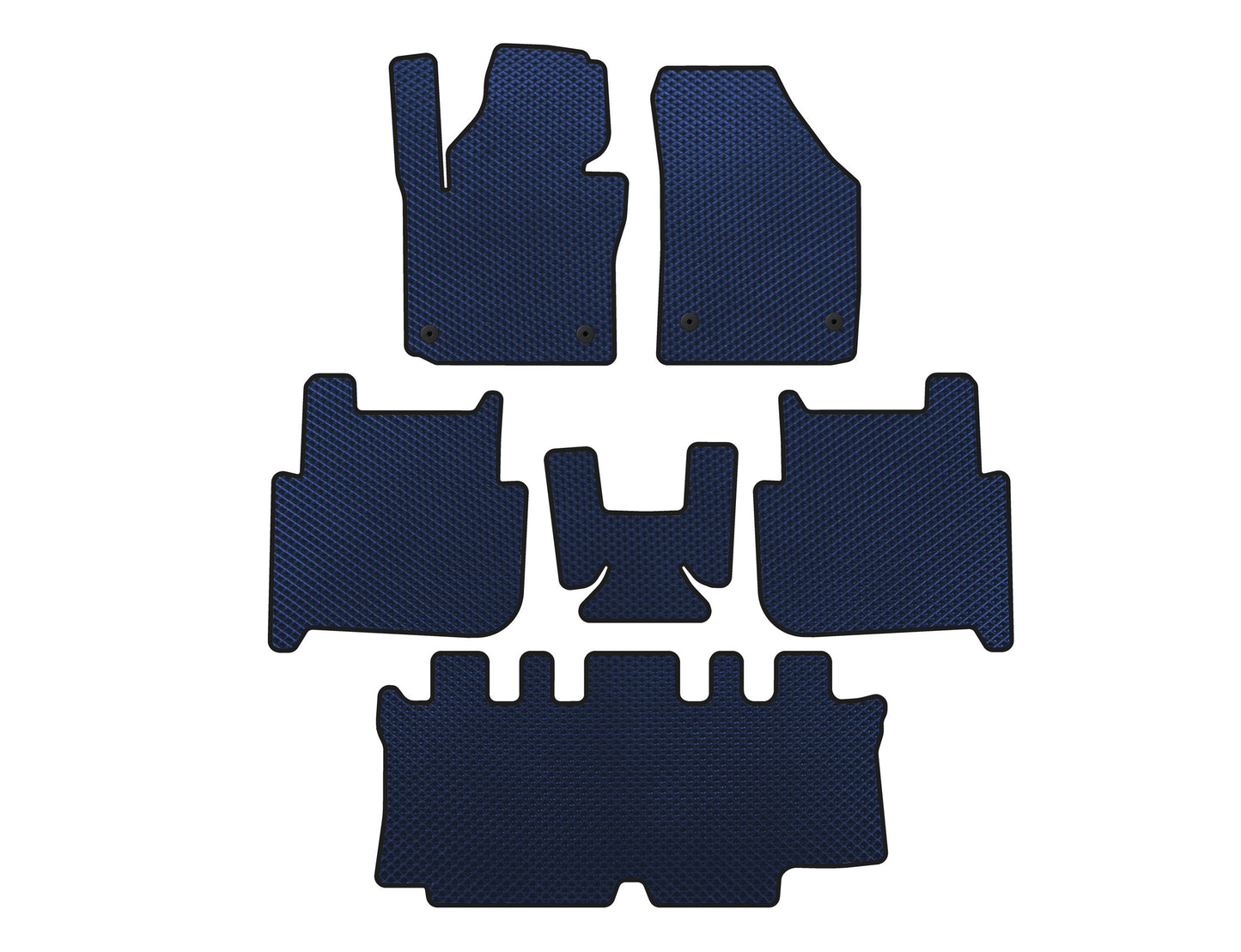 EVA Floor Mats (3 Rows, 2006-2010, 7-Seater, Blue) for Volkswagen Touran 2003-2010 - image 1