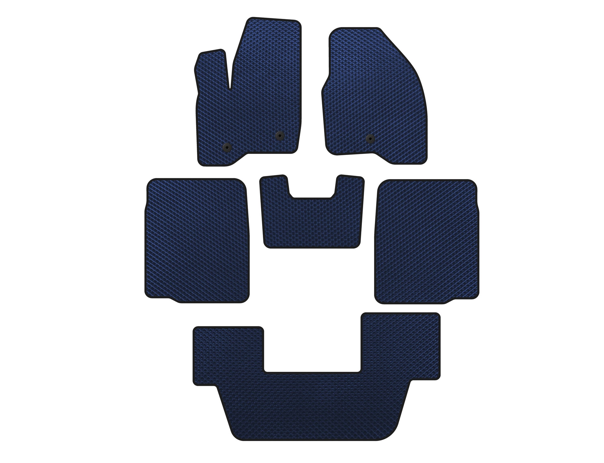 EVA Floor Mats (3 Rows, 2011-2015, Blue) for Ford Explorer 2011-2019 - image 1