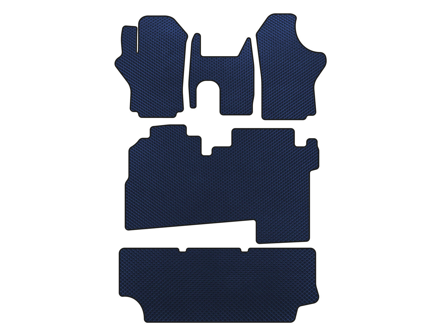 EVA Floor Mats (2004-2007, 3 Rows, 8-Seater, Blue) for Hyundai H200, H1, Starex 1998-2007 - image 1