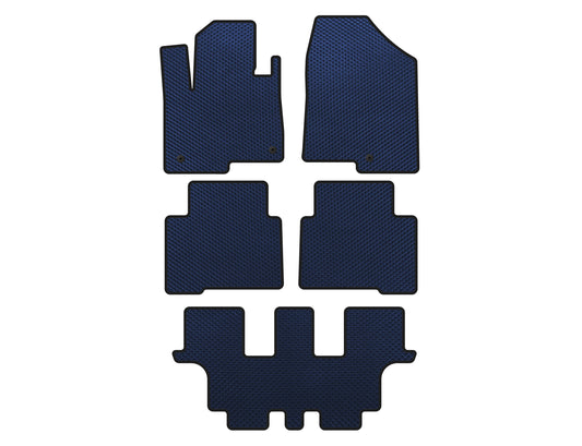 EVA floor mats (3 rows, for Grand, Blue) for Hyundai Santa Fe 4 2018-2023 - image 1