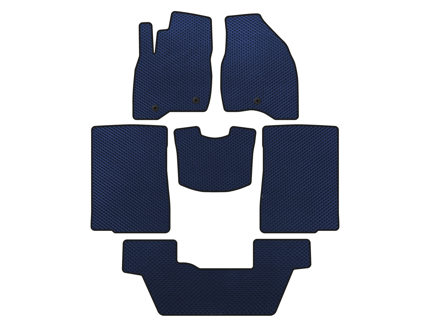 EVA Floor Mats (2015-2017, 3 Rows, 7-Seater, Blue) for Ford Explorer 2011-2019 - image 1