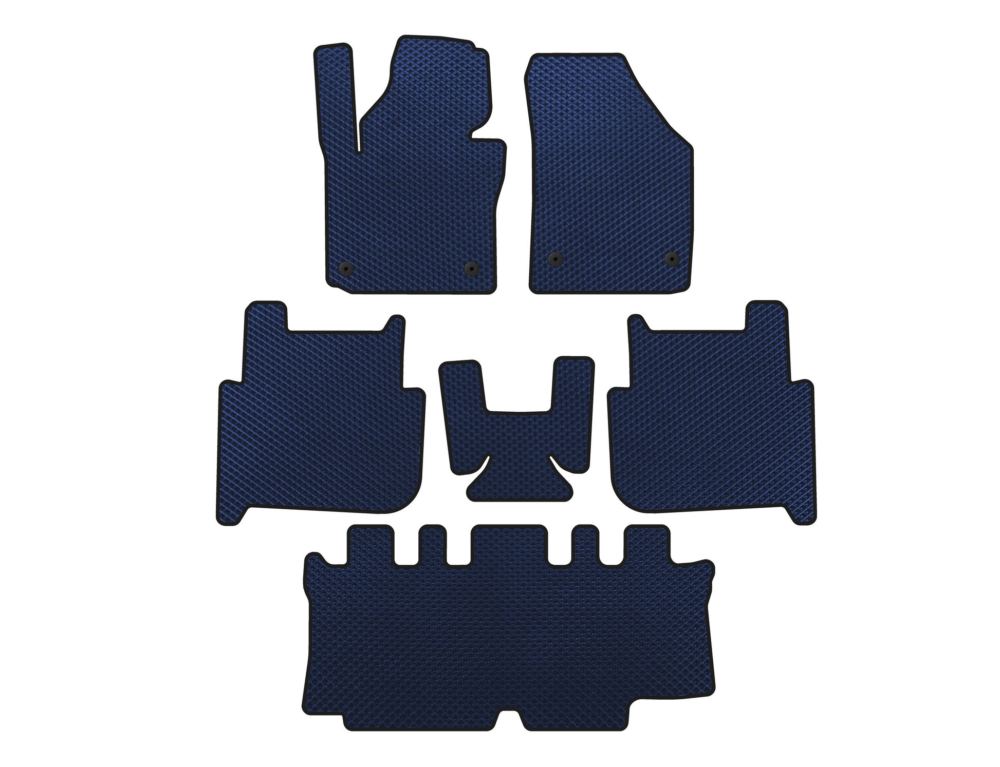 EVA Floor Mats (3 Rows, 2006-2010, 7-Seater, Blue) for Volkswagen Touran 2003-2010 - image 1