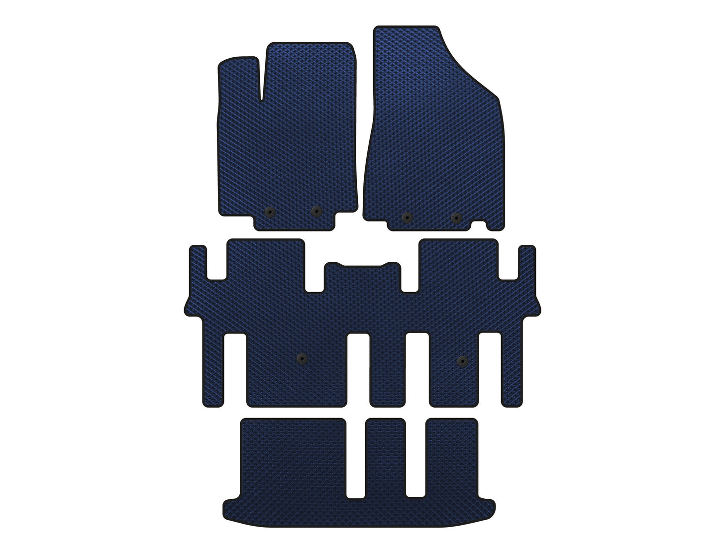 EVA Floor Mats (3 Rows, Blue) for Nissan Pathfinder R52 2012-2021 - image 1