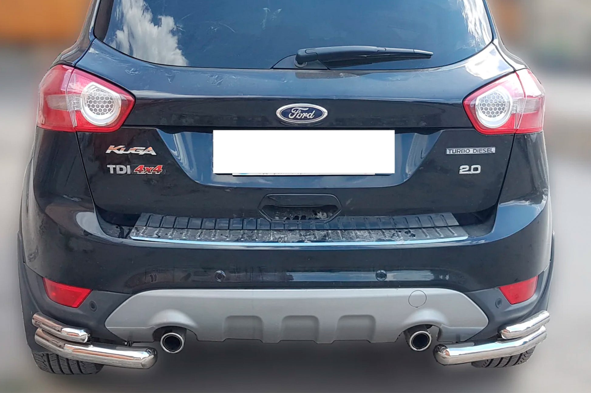 Rear double corner bars AK003-double (2 pcs, stainless steel) for Ford Kuga 2008-2013 - image 1