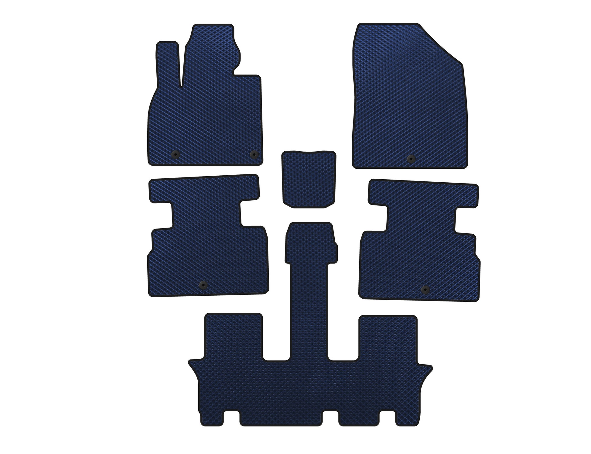 EVA Floor Mats (3 Rows, 7-Seater, Blue) for Kia Stonic 2017- - image 1